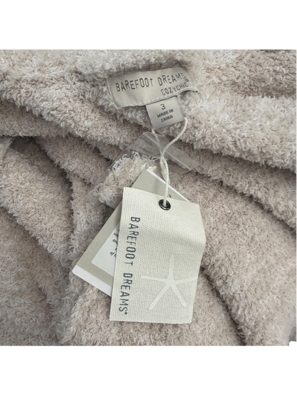 Barefoot Dreams CozyChic Robe Stone White Size 3 1X NWT - Picture 5 of 6